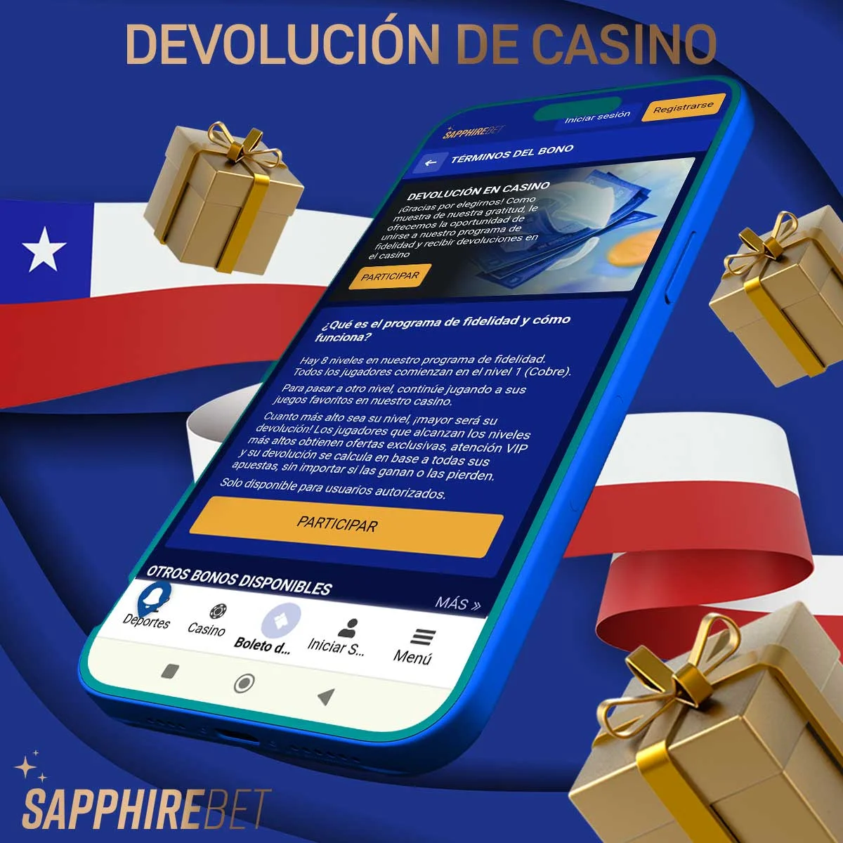 Un programa de fidelidad que te permite recibir cacheback de Sapphirebet Casino