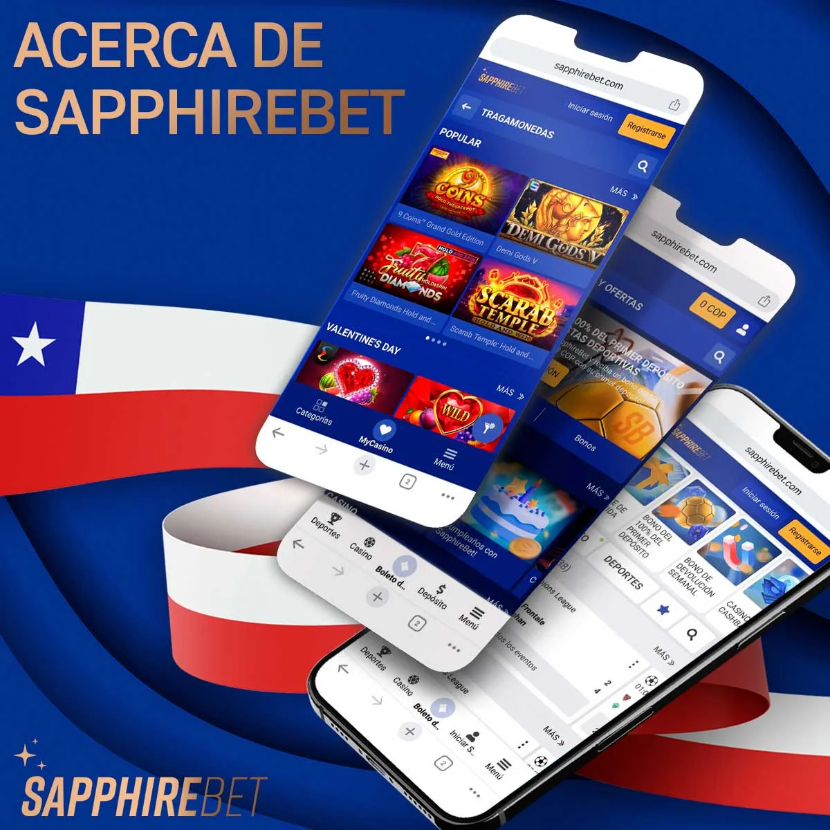 Página principal del sitio web de la casa de apuestas Sapphirebet en Chile