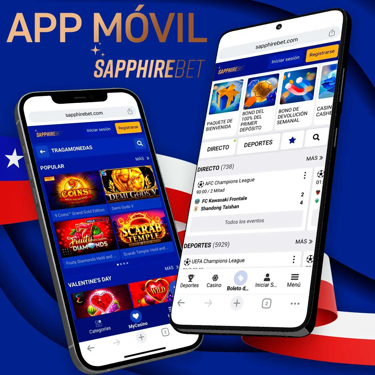 Sapphirebet mejor app móvil de apuestas deportivas para android e ios en Chile