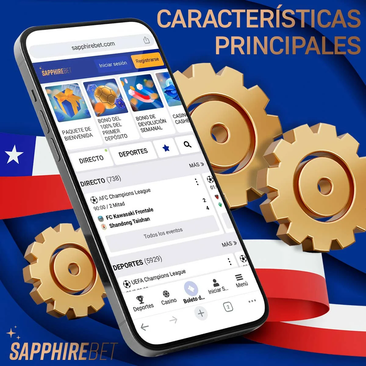 Características del sitio Sapphirebet en Chile