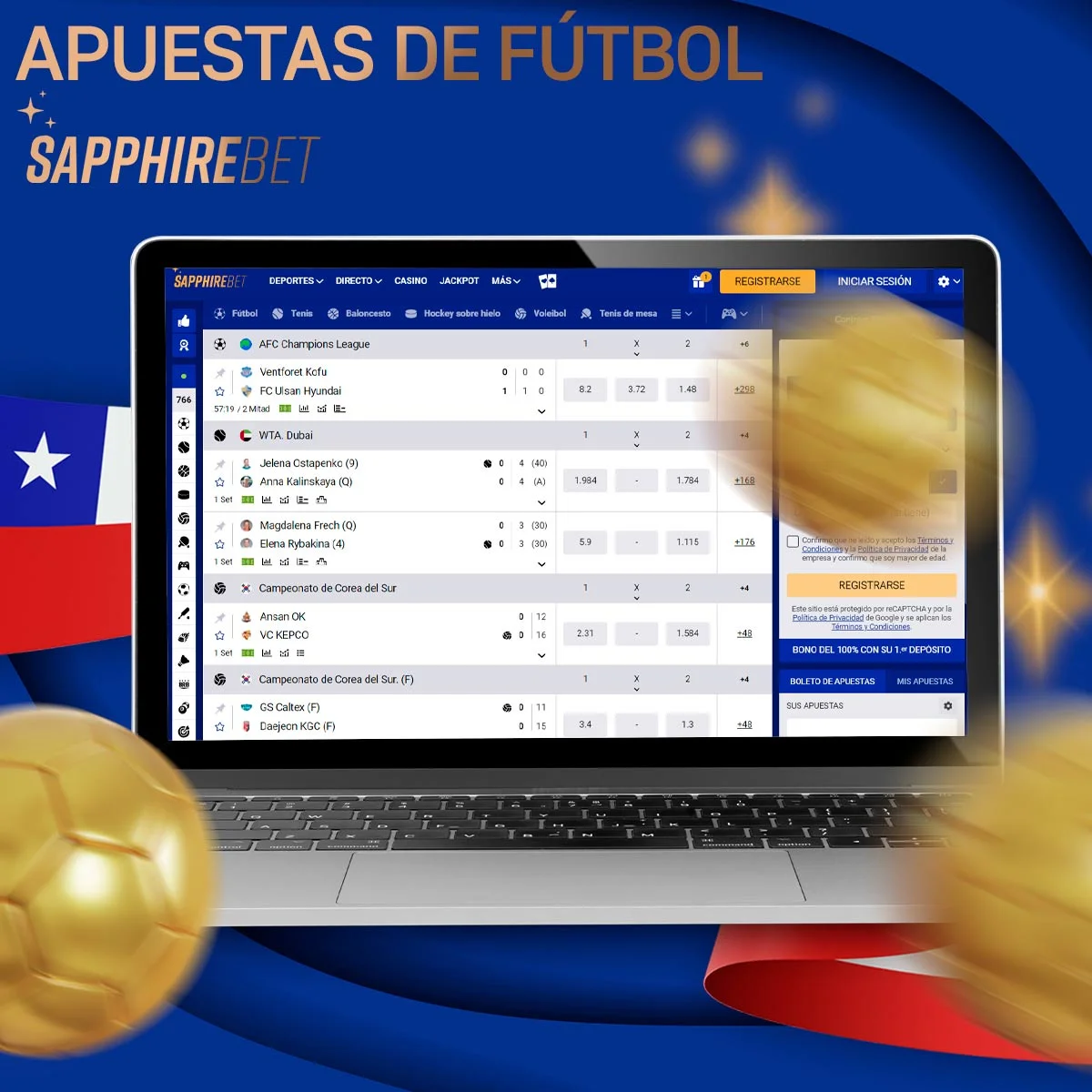 ¿Qué tipos de apuestas de fútbol hay disponibles en Sapphirebet Chile?