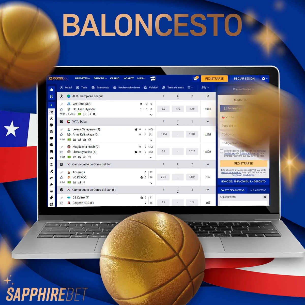 ¿Qué tipos de apuestas de baloncesto hay disponibles en Sapphirebet Chile?