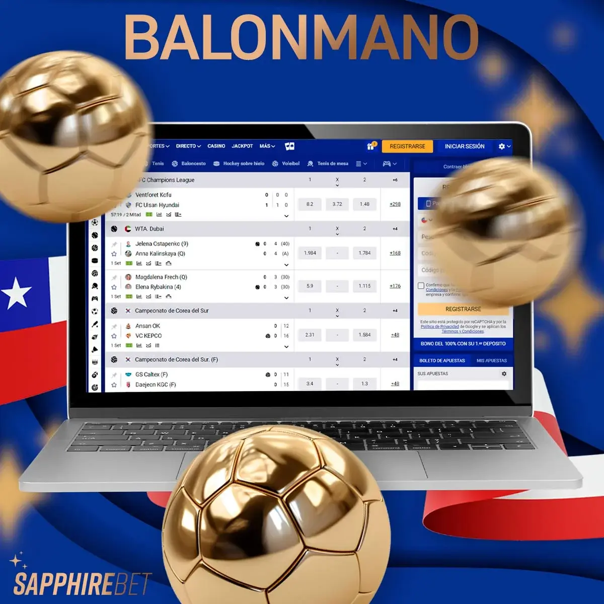 ¿Qué tipos de apuestas de Balonmano hay disponibles en Sapphirebet Chile?