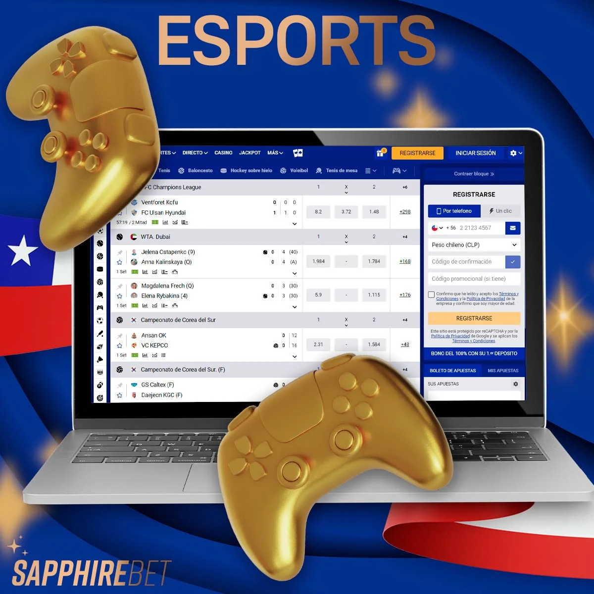 ¿Qué tipos de esports hay disponibles en Sapphirebet Chile?