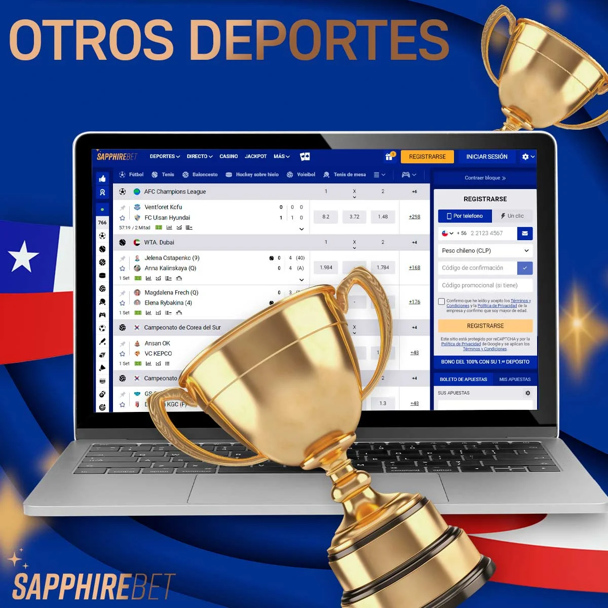Visión general de las disciplinas deportivas para las apuestas deportivas en Sapphirebet Chile
