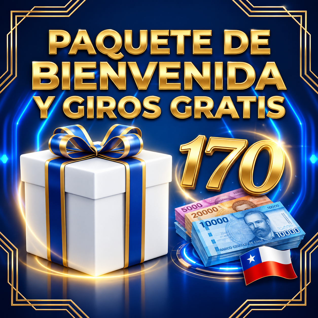 PAQUETE DE BIENVENIDA Y GIROS GRATIS